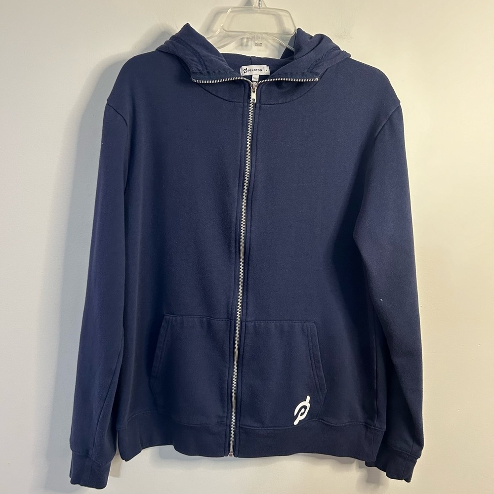 Peloton Full Zip Hoodie Jacket Navy Large Unisex